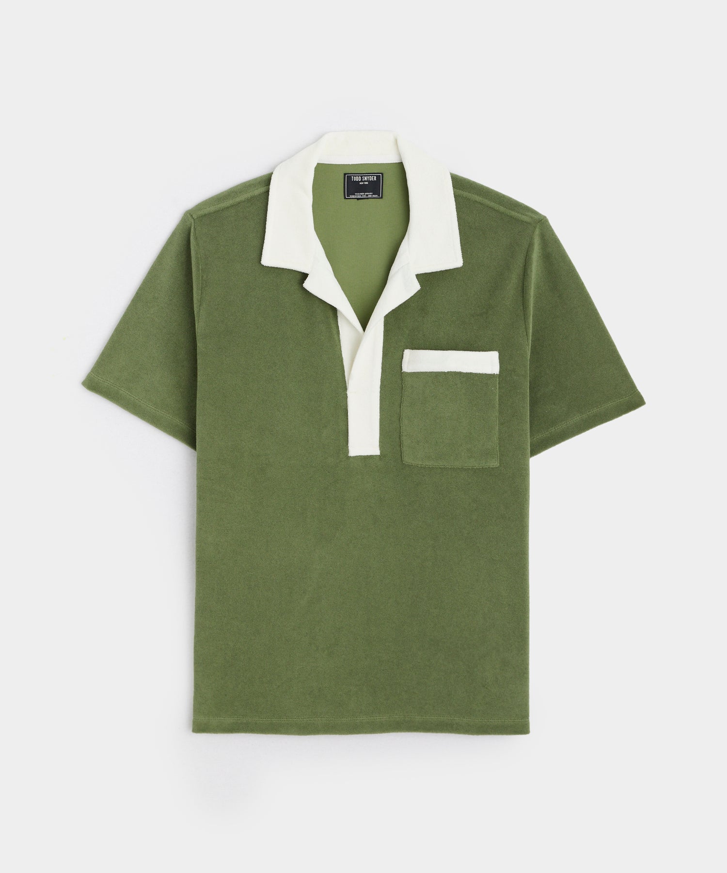 Terry Pocket Polo in Green Leaf