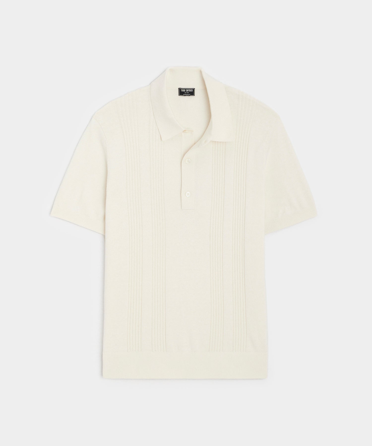 Silk Cotton Ribbed Polo in Bisque